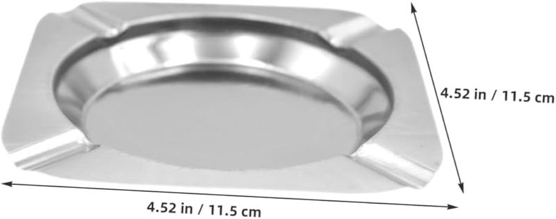 حامل رماد السجائر الحديث من الفولاذ المقاوم للصدأ 12 قطعة مربعة للمنزل والمكتب والبار - Image 2